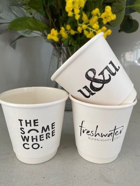 Brisbane Coffee Cart Logo Cups